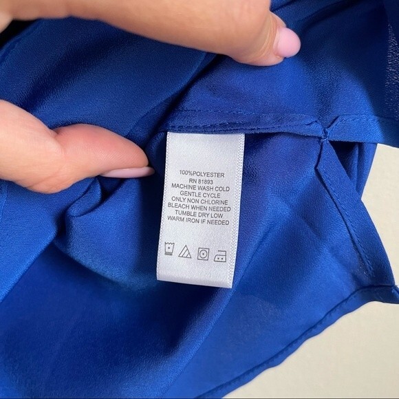 Isaac Mizrahi Rich Blue Shirt Top - Picture 5 of 7